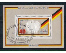 1974 - LOTTO/GFBF9UF - GERMANIA - ANNIVERSARIO REPUBBLICA FOGLIETTO - USATO FDC