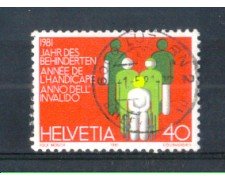 1981 - LOTTO/SVI1122U - SVIZZERA - 40c. DISABILI - USATO