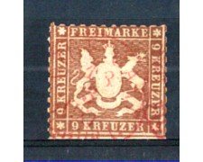 WURTTEMBERG - 1863 - LBF/2371 - 9k. BRUNO - usato
