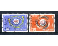 1965 - LOTTO/SVI757CPU - SVIZZERA - CENTENARIO U.I.T. 2v. - USATI