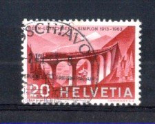 1963 - LOTTO/SVI70U - SVIZZERA - 20c.- FERROVIA LOTSCHBERG - USATO