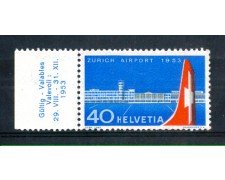 1953 - LOTTO/SVI536N - SVIZZERA - 40c. AEROPORTO DI ZURIGO - NUOVO