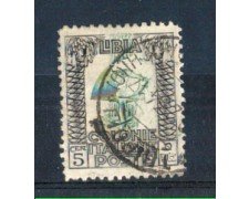LIBIA - 1926/30 - LOTTO/LIBIT60U - 5c. NERO VERDE PITTORICA - USATO