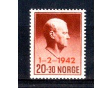 1942 - LOTTO/NORV236AN - NORVEGIA - VIDKUN QUISLING  SOPRASTAMPATO - NUOVO