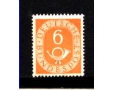 1951 - LOTTO/964B - GERMANIA FEDERALE - 6p. CORNO DI POSTA - LINGUELLATO