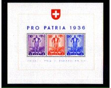 1936 - LOTTO/10632L - SVIZZERA - PRO PATRIA DIFESA NAZIONALE - FOGLIETTO  LING.
