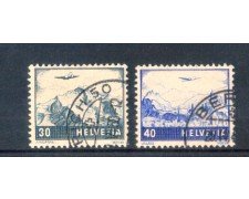 1948 - LOTTO/SVIA43CPU2 - SVIZZERA - POSTA AEREA 2v. - USATI