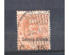 1905 - LOTTO/ERIT30UV - ERITREA -15 SU 20 CENT. ARANCIO - USATO