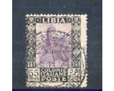 1921 - LOTTO/11072 - LIBIA - 55 CENT. NERO VIOLETTO - USATO