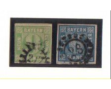 BAVIERA - 1849/1861 - LBF/2361 - 6k. azzurro e 9k. verde - usati