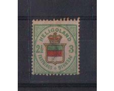 HELIGOLAND - 1876 - LBF/2385D - 3pf. VERDE GIALLO