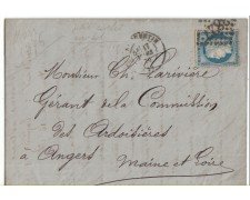 1876 - LBF/3055  - FRANCIA -  25 CENT. SU BUSTA