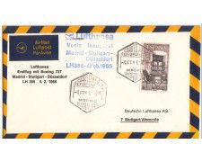 SPAGNA - 1966 - LBF/3291 - VOLO INAUGURALE LUFTHANSA MADRID - STOCCARDA - DUSSELDORF