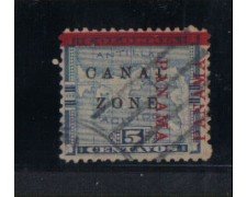1904 - LBF/610C -  PANAMA - CANAL ZONE - 5c. BLU VARIETA'