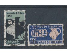 1951 - LOTTO/6149UB - REPUBBLICA - TRIENNALE DI MILANO 2v. USATI