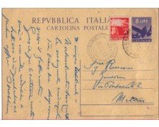 1948 - REPUBBLICA - LBF/699 -  Malles-Bolzano - CARTOLINA POSTALE PER MILANO