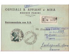 1961 - REPUBBLICA - LBF/753 BOSISIO PARINI CARTOLINA  OSPEDALIERA RACCOMANDATA