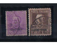 1928 - LOTTO/ERIT137CPU - ERITREA -  SOPRASTAMPATI 2v.- USATI