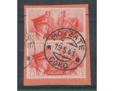 MOZZATE (COMO) - 1941 - LOTTO/REG456UA - REGNO - 75c. FRATELLANZA