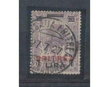 1924 - LOTTO/ERIT86UA - ERITREA -  1 LIRA SU 10 ANNA  LILLA - USATO