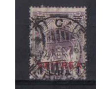 1924 - LOTTO/ERIT86U - ERITREA -  1 LIRA SU 10 ANNA LILLA - USATO