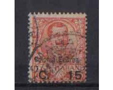 1905 - LOTTO/ERIT30U - ERITREA - 15 su 20c. ARANCIO - USATO