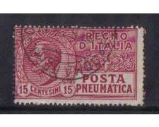 1921 - LOTTO/REGPN2UB - REGNO - 15c. POSTA PNEUMATICA - USATO
