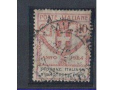 1924 - LOTTO/REGSS34U - REGNO - 10c. FEDER.BIBLIOTECHE POPOL.- U