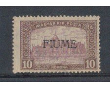1918/19 - LOTTO/5619 - FIUME - 10 K. BRUNO LILLA