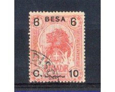 SOMALIA - 1922 - 6 BESA SU 10 CENT. SU 1 ANNA  - USATO - LOTTO/SOMALIT 25U