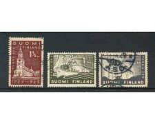 1929 - FINLANDIA - CITTA' DI TURKU  3v. - USATI - LOTTO/3486