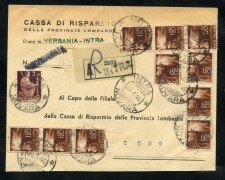1946 - LUOGOTENENZA - BUSTA RACCOMANDATA DA INTRA A COMO - LOTTO/30305