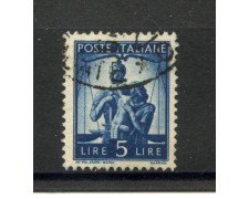 1945 - REPUBBLICA - LOTTO/41712 - 5 LIRE DEMOCRATICA FILIGRANA CS - USATO