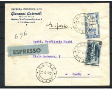 1952 - REPUBBLICA - LOTTO/41720 -  60 LIRE FIERA  MILANO SU BUSTA PER ESPRESSO