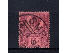 1887/900 - GRAN BRETAGNA - 6d. VIOLETTO SU ROSSO - USATO - LOTTO/32084
