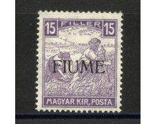 1918 - FIUME - LOTTO/39745 - 15 F. VIOLETTO - NUOVO