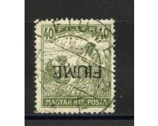 1918 - FIUME - LOTTO/39753 - 40 F. VERDE OLIVA - USATO - VARIETA'