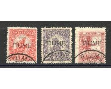 1918 - FIUME - LOTTO/39754 - BENEFICENZA DI GUERRA 3v. - USATI 