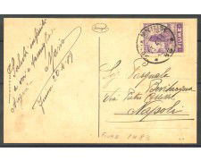 1919 - FIUME - LOTTO/39761 - 15 c. SU CARTOLINA PER NAPOLI