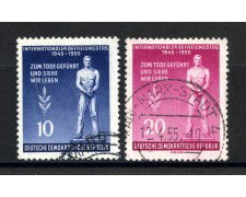 1955 - GERMANIA DDR - LIBERAZIONE DAL FASCISMO 2v. - USATI - LOTTO/36104