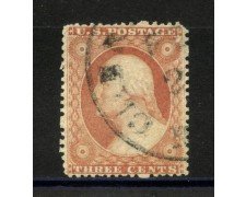 1857/61 - STATI UNITI - LOTTO/40807 - 3 Cent. ROSSO OPACO - USATO