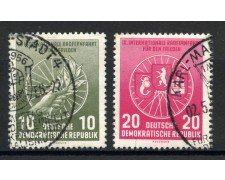 1956 - GERMANIA DDR - CORSA CICLISTICA 2v. - USATI - LOTTO/36108U