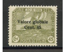 1919 - FIUME - LOTTO/39794 - 45c. OLIVA  - T/L