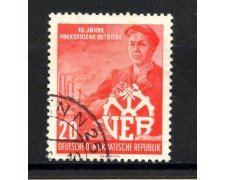 1956 - GERMANIA DDR - NAZIONALIZZAZIONE IMPRESE - USATO - LOTTO/36109U