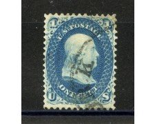 1861/62 - STATI UNITI - LOTTO/40813 - 1 Cent. AZZURRO B.FRANKLIN - USATO
