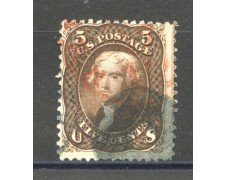 1861/62 - STATI UNITI - LOTTO/40814 - 5 Cent. BRUNO T. JEFFERSON - USATO