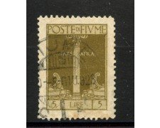 1923 - FIUME - LOTTO/41750 - 5 LIRE S. VITO - USATO