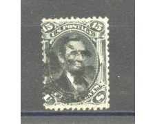 1862/66 - STATI UNITI - LOTTO/40823 - 15 Cent.  NERO A.LINCOLN - USATO