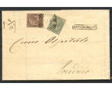 1870 - REGNO - LOTTO/40295 - 5 cent. e 30 cent.  SU BUSTA RACCOMANDATA DA SONDRIO