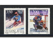 1988 - JUGOSLAVIA - LOTTO/38436 - OLIMPIADI DI CALGARY  2v. - NUOVi